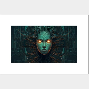 Cypherpunk Evil Cyberpunk AI System Failure Posters and Art